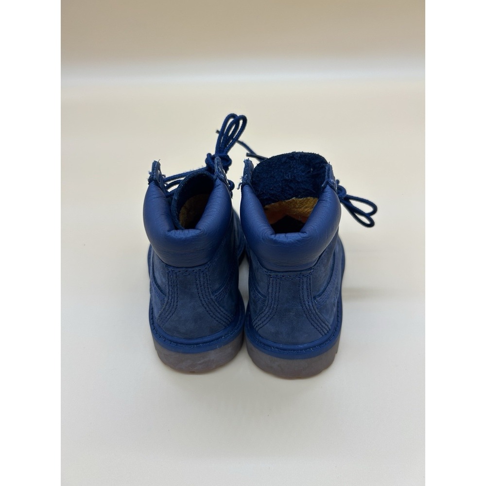 Timberland Toddler Boots Size 6 Blue Nubuck Waterproof Lace Up Kids Boots - Picture 4 of 6